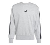 adidas Uomo Essential Three Stripes Fleece Sweatshirt, Medium Grey Heather, S