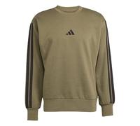 adidas Uomo Essential Three Stripes Fleece Sweatshirt, Olive strata/Black, XXL