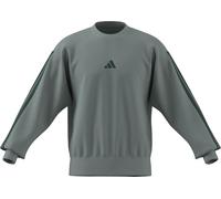 adidas Uomo Essential Three Stripes Fleece Sweatshirt, Wonder Sage/Collegiate Green, XL