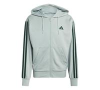 adidas Uomo Essential Three Stripes French Terry Fullzip Hoodie, Wonder Sage/Collegiate Green, M