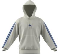 adidas Uomo Essential Three Stripes French Terry Hoodie, Off White/Ray Blue, M