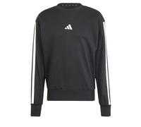 adidas Uomo Essential Three Stripes French Terry Sweatshirt, Black/White, M