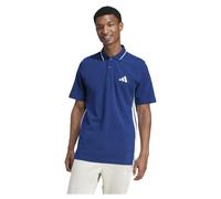 adidas Hombre Essential Three Stripes Pique Polo Shirt, Dark Blue/White, L