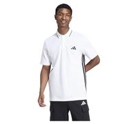 Adidas Uomo Essential Three Stripes Pique Polo Shirt, White/Black, M