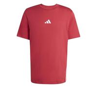 adidas Uomo Essential Three Stripes Single Jersey tee, Active Maroon/White, M