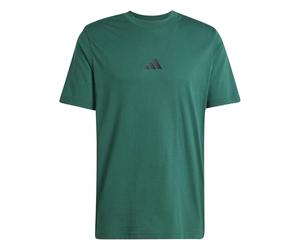 Adidas Uomo Essential Three Stripes Single Jersey tee, Collegiate Green/Black, S