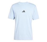 adidas Uomo Essential Three Stripes Single Jersey tee, Glow Blue/Black, L
