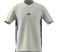 adidas Uomo Essential Three Stripes Single Jersey tee, Off White/Ray Blue, XL