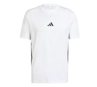 adidas Uomo Essential Three Stripes Single Jersey tee, White/Black, M