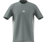adidas Uomo Essential Three Stripes Single Jersey tee, Wonder Sage/White, XS
