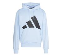 adidas Uomo Essentials Big Logo Fleece Hoodie, Glow Blue/Black, L