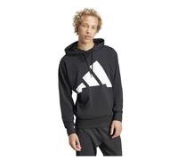 adidas Uomo Essentials Big Logo French Terry Hoodie, Black/White, XL