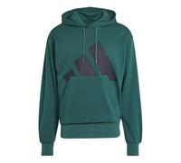 adidas Uomo Essentials Big Logo French Terry Hoodie, Collegiate Green/Black, L
