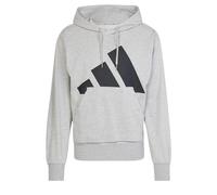 adidas Uomo Essentials Big Logo French Terry Hoodie, Medium Grey Heather/Black, M