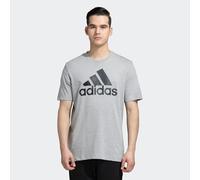 adidas Uomo Essentials Big Logo Single Jersey tee, Medium Grey Heather/Black, XL