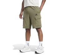 adidas Uomo Essentials FEELCOZY French Terry Cargo Short, Olive strata/Black, XS