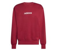 adidas Uomo Essentials Linear Fleece Sweatshirt, Active Maroon/White, L