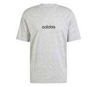 adidas Uomo Essentials Linear Single Jersey tee, Medium Grey Heather/Black, M