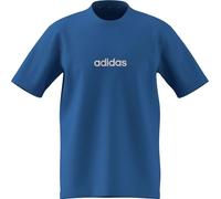adidas Uomo Essentials Linear Single Jersey tee, Ray Blue/Off White, L