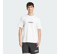 adidas Uomo Essentials Linear Single Jersey tee, White/Black, S