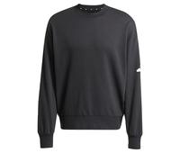 adidas Uomo Essentials Lose FIT Three Bar Sweatshirt, Black/White, L