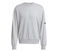 adidas Uomo Essentials Lose FIT Three Bar Sweatshirt, Medium Grey Heather/Black, L
