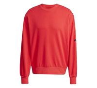 adidas Uomo Essentials Lose FIT Three Bar Sweatshirt, Pure Ruby/Black, S