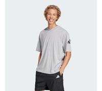 adidas Uomo Essentials Lose FIT Three Bar tee, Medium Grey Heather/Black, S