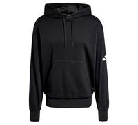 adidas Uomo Essentials Lose FIT Three Bar Terry Hoodie, Black/White, S