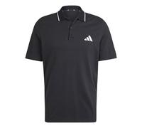adidas Uomo Essentials Small Logo Pique Polo Shirt, Black/White, XL