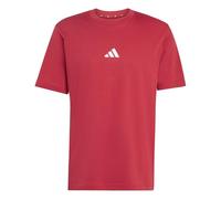 adidas Uomo Essentials Small Logo Single Jersey tee, Active Maroon/White, XS