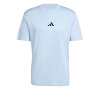 adidas Uomo Essentials Small Logo Single Jersey tee, Glow Blue/Black, M