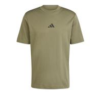 adidas Uomo Essentials Small Logo Single Jersey tee, Olive strata/Black, M