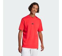 adidas Uomo Essentials Small Logo Single Jersey tee, Pure Ruby/Black, M