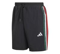 adidas Uomo Essentials Three Stripes Chelsea Woven Short, Black/Team Dark Green/White/Better Scarlet, 3XL