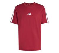 adidas Uomo Essentials Three Stripes Single Jersey tee, Active Maroon/White, M