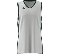 adidas Uomo Mens Pulse Speed BBALL Jersey, White/Team Dark Green, L Tall