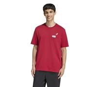 adidas Uomo Mini Embroidery Basketball Graphic T-Shirt, Active Maroon, XXL