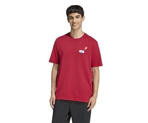 adidas Uomo Mini Embroidery Basketball Graphic T-Shirt, Active Maroon, XXL