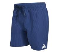 adidas Uomo Seersucker Stripy Swim Shorts 5 Inch, Dusky Petrol/Dark Blue, S