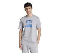 adidas Uomo Summer Slides Relax Graphic T-Shirt, halo Silver, S