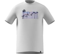 adidas Uomo Summer Sunset Graphic T-Shirt, White, S