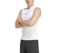 adidas Uomo Techfit Compression Training Sleeveless T-Shirt, White, XL