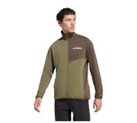 adidas Uomo Terrex Multi Climawarm Full Zip Tech Fleece Jacket, Olive strata, XS