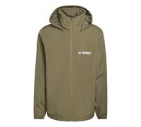 adidas Uomo Terrex Multi Essentials 2 Layer Rain Jacket, olive strata, XS