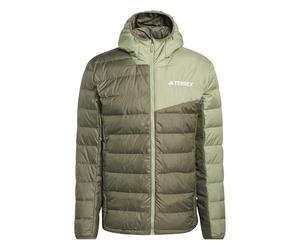 adidas Uomo Terrex Multi Light Down CLIMAWARM Hooded Jacket, olive strata/tent green, XL