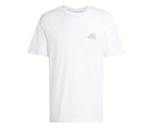adidas Uomo Triple Stripe Vibe Graphic T-Shirt, White, 3XL