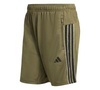 adidas Uomo Workout Essentials All-Set 3-Stripes Knit Short, Olive strata/Black, 3XL 7 Inch