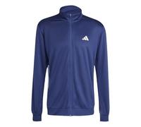 adidas Uomo Workout Essentials All-Set 3-Stripes Knit Track Top, Dark Blue/White, L