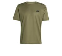 adidas Uomo Workout Essentials Base 3-Stripes T-Shirt, Olive strata/Black, M